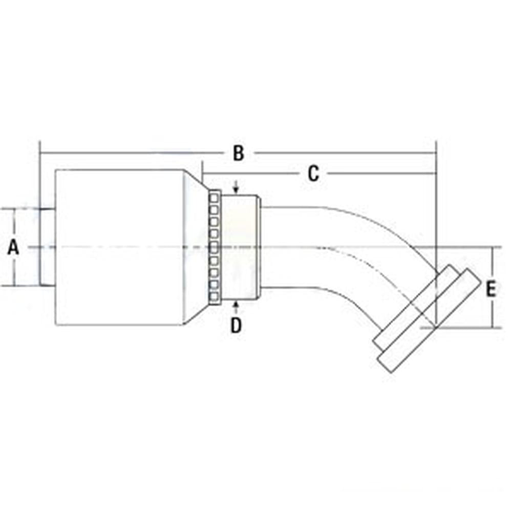 A-C6145-20-20-W-AI - (HW-C61) Code 61 Flange Head - 45 Degree Elbow