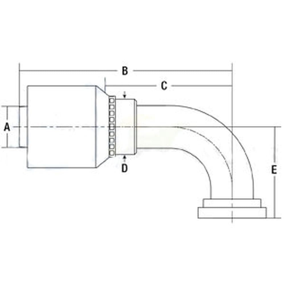 A-C6190-20-20-W-AI (HW-C61) Code 61 Flange Head - 90ï¿½ Elbow