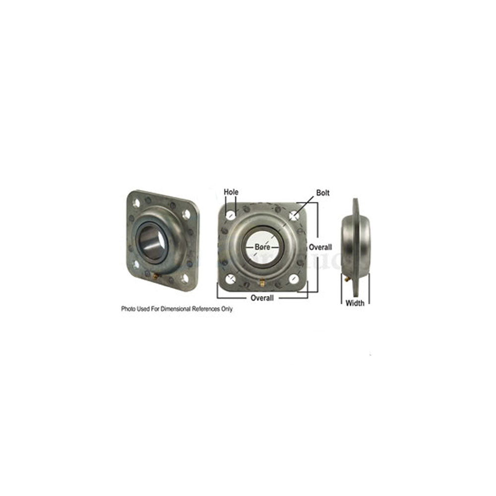 A-FD209RK-P-AI Bearing, Flanged Disc; Square Bore, Re-Lubricatable
