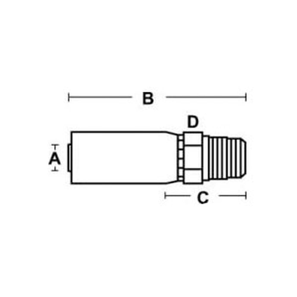 A-M-BSPT-12-12-AI (HC-M-BSPT) Male BSP Taper Pipe - Rigid - Straight