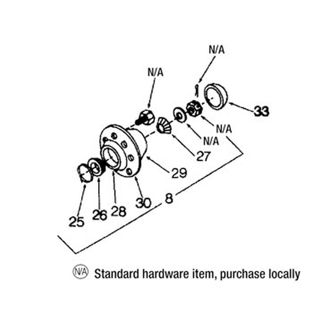 A-SP19136-AI - Hvy Duty Compl Hub w/ brgs & hdwr