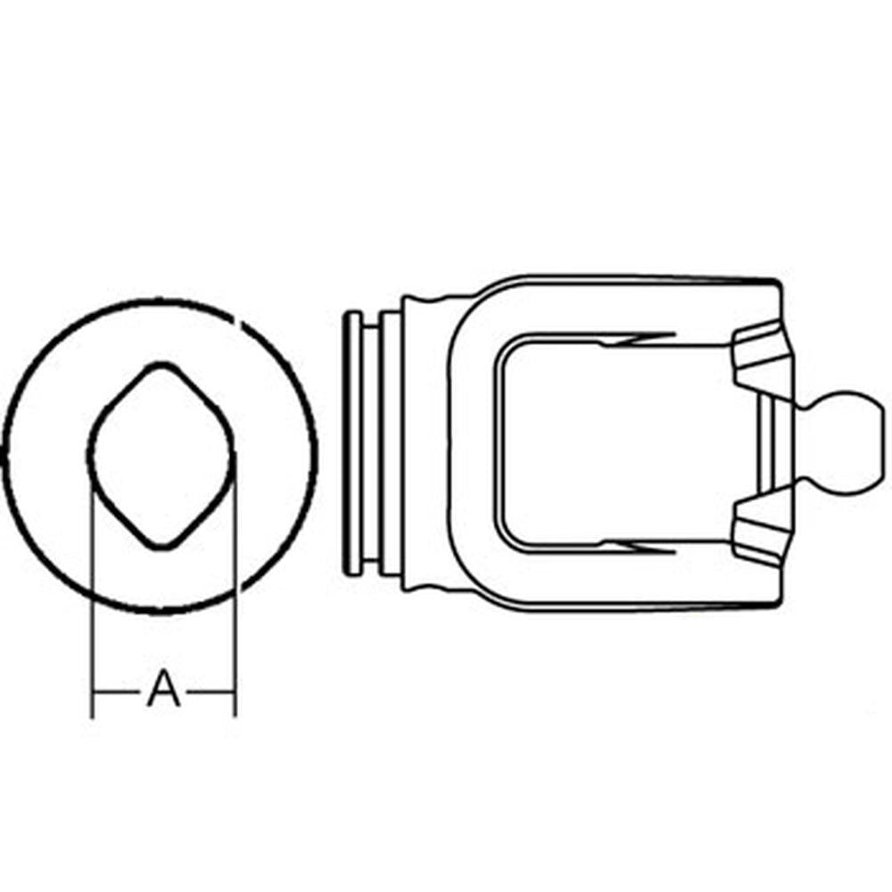 A-W341587-AI - Inboard Yoke, used w/ 2aG Outer Profile Tubing