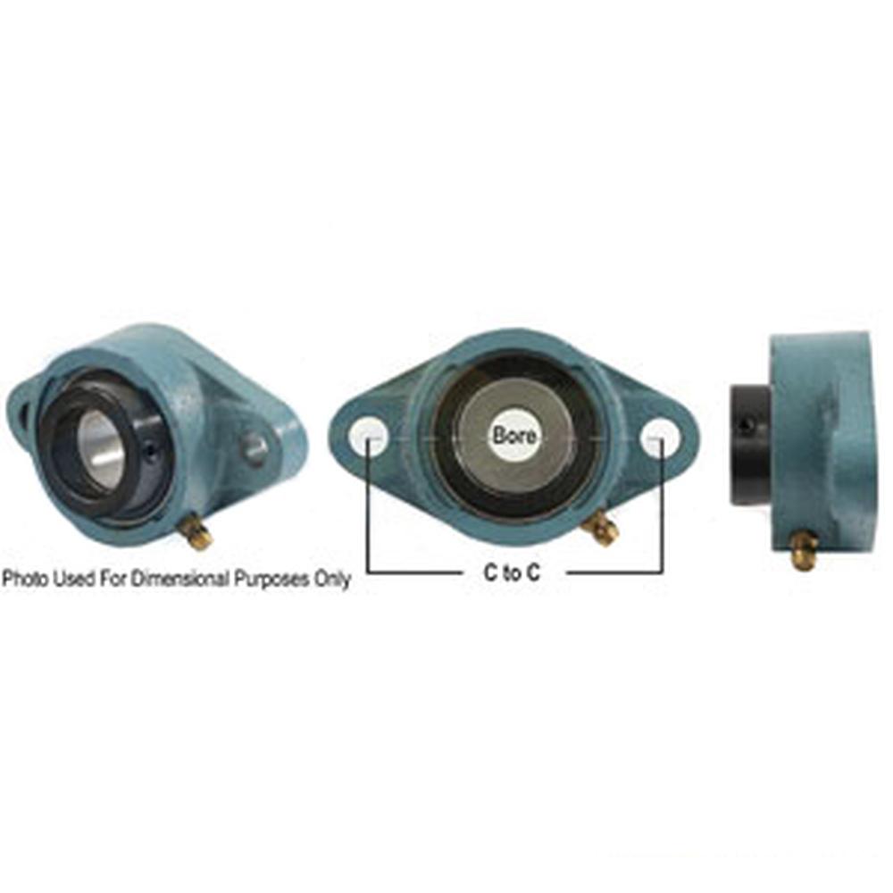A-WGTZ18-P-AI 2 Bolt Flanged Bearing W/ Lock Collar, Re-Lubricatable