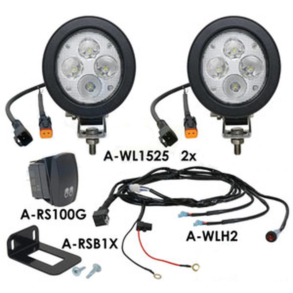 A-WL1525KT-AI - Light Kit LED Trapezoid 2 Lights Harness Switch