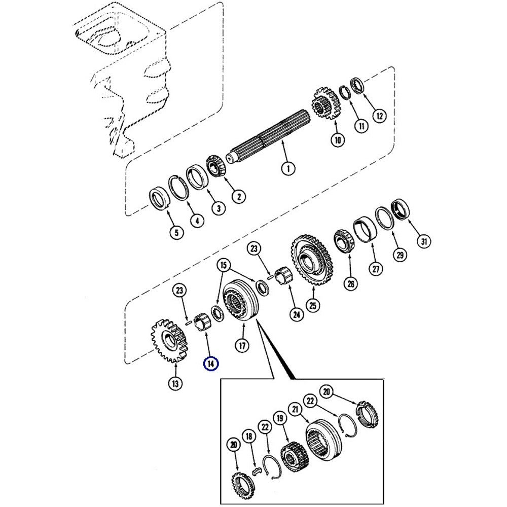 A150317 Differential Third Gear Bushing Fits Case Backhoe Loader 580K