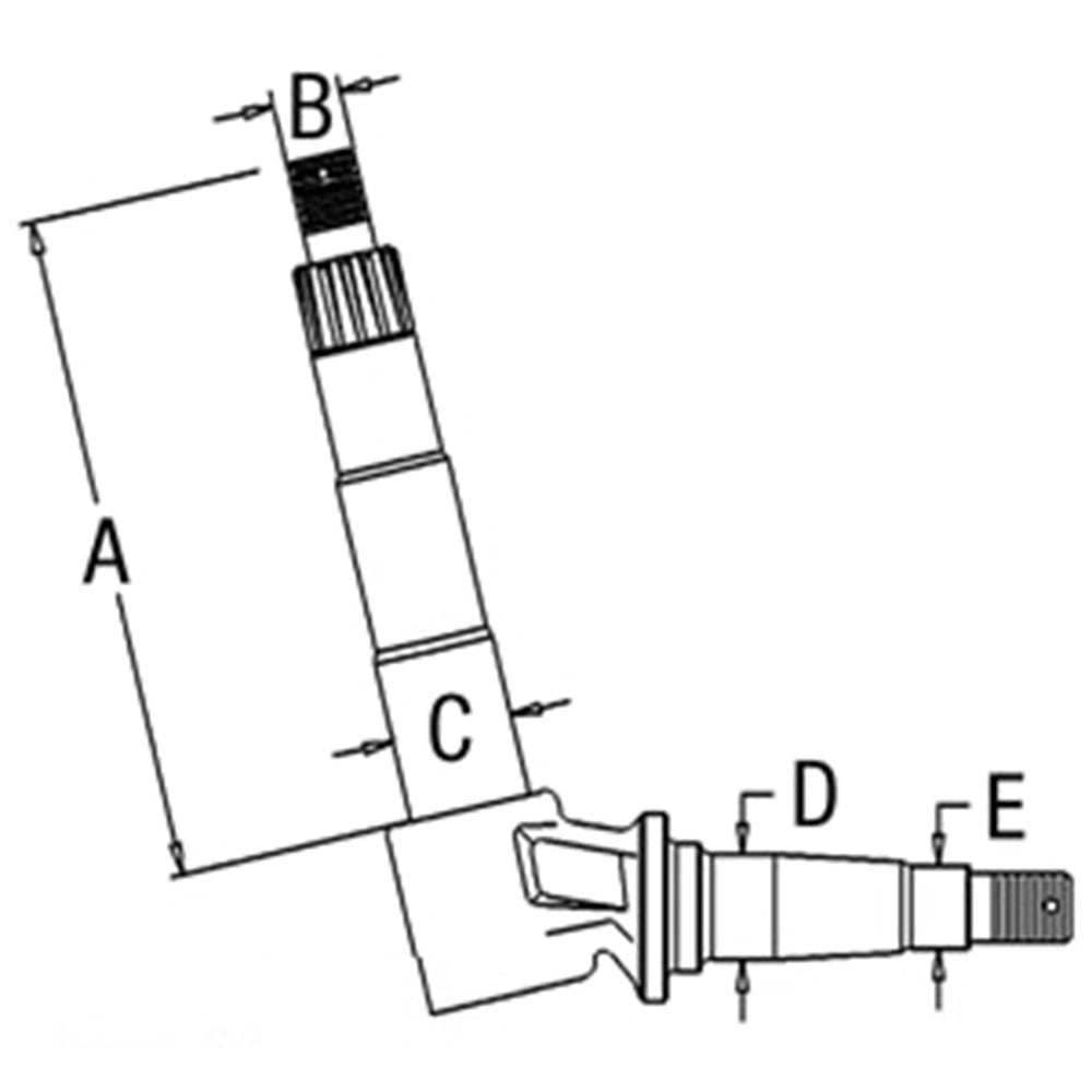 Spindle with Splines on Top Fits Case/International Harvester Replaces A135648