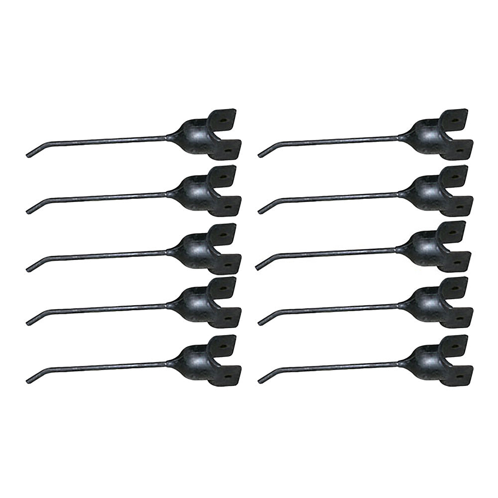 10 Rubber Mount Rake Teeth Fits John Deere 1.625" Yoke Opening x 3/8" Holes RMT7