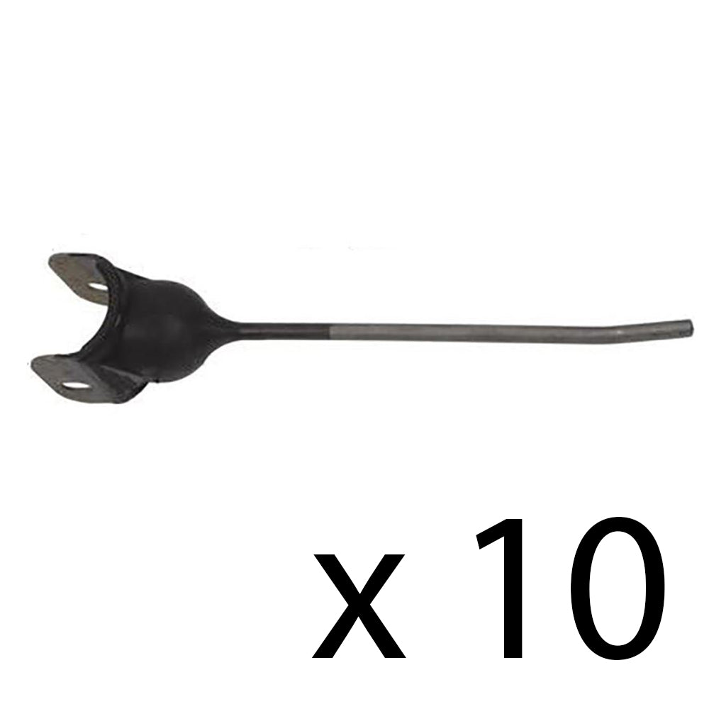 10 Rubber Mount Rake Teeth Fits John Deere 1.625" Yoke Opening x 3/8" Holes RMT7