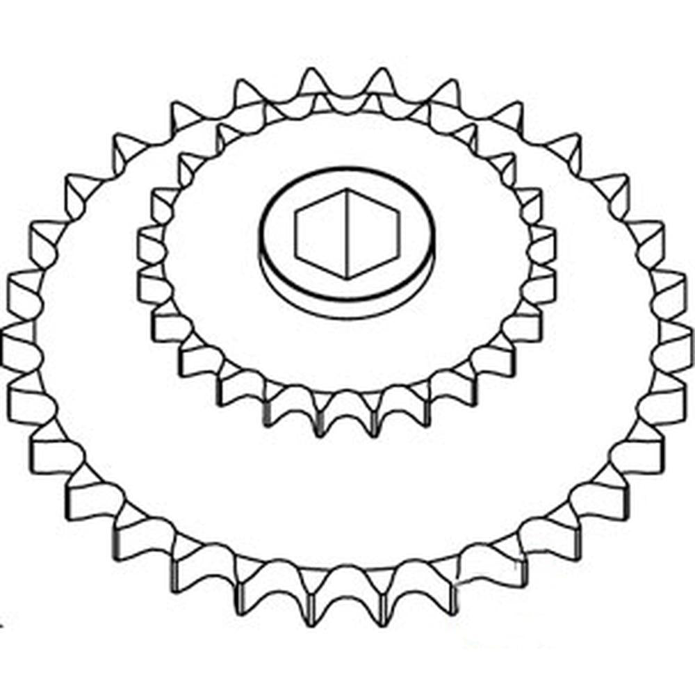AE74598 Drive Double Sprocket 468 468S 568 24/30 Tooth Fits John Deere Round Bal