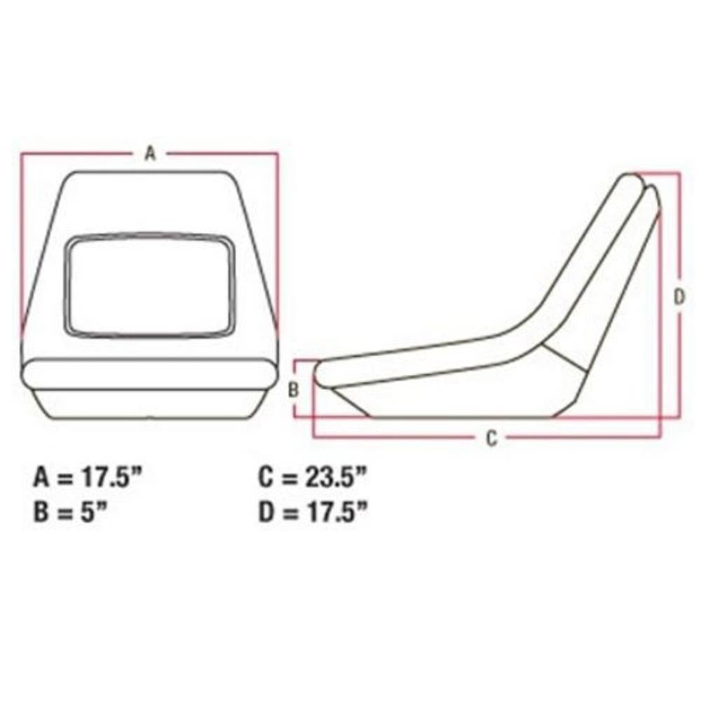 High Back Black Seat Fits John Deere 755 855 & 955 Compact Tractor