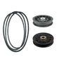 Drive Belt, Idler Pulley & Flat Idler Pulley Kit  Fits John Deere