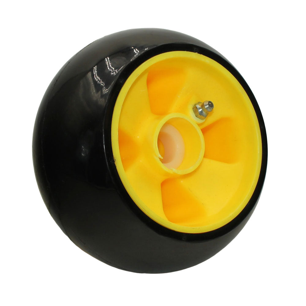 Yellow Deck Gage Wheel Fits John Deere Replaces AM115488