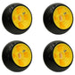 Qty. 4: Yellow Deck Gage Wheel  Fits John Deere Replaces AM115488