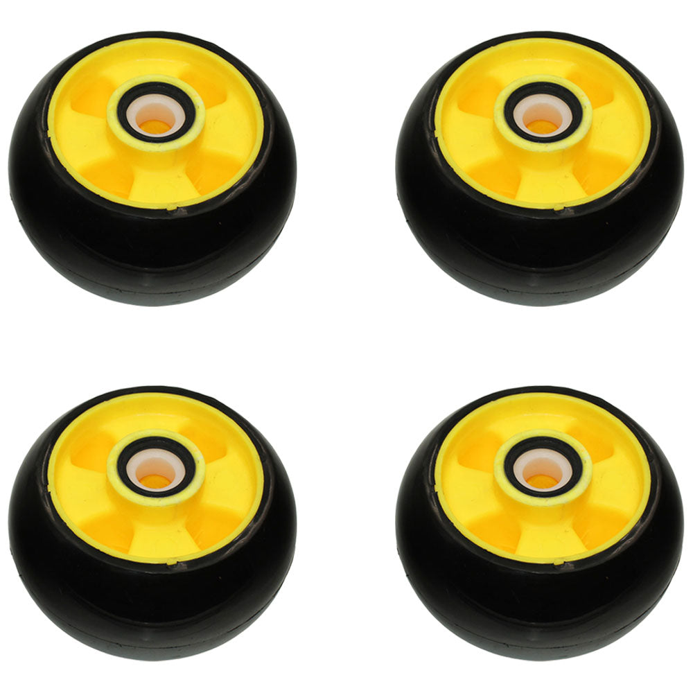 Qty. 4: Yellow Deck Gage Wheel  Fits John Deere Replaces AM115488
