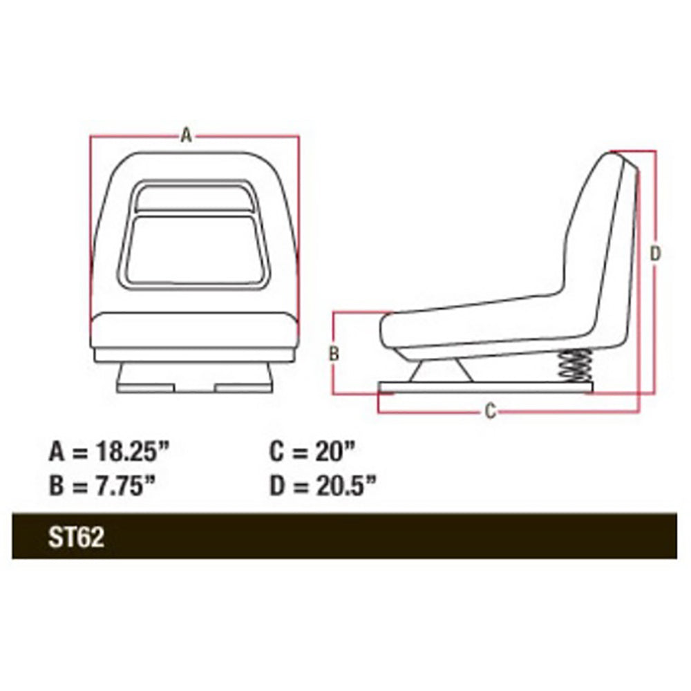 AM131801 Flip Style Seat Fits JD Lawn Mower LX255 LX26 LX277 LX279 LX280 LX288
