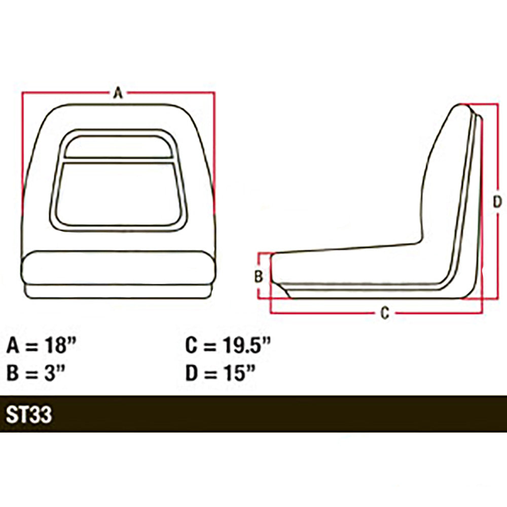 New Seat 15" Yellow Vinyl Fits John Deere AM133476 AM133476 Fits Gator