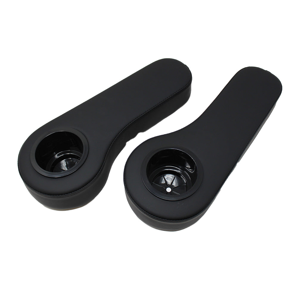 AR-BLK-001 Pair of Rear Seat Armrests w/Cup Holders Fits Universal Products