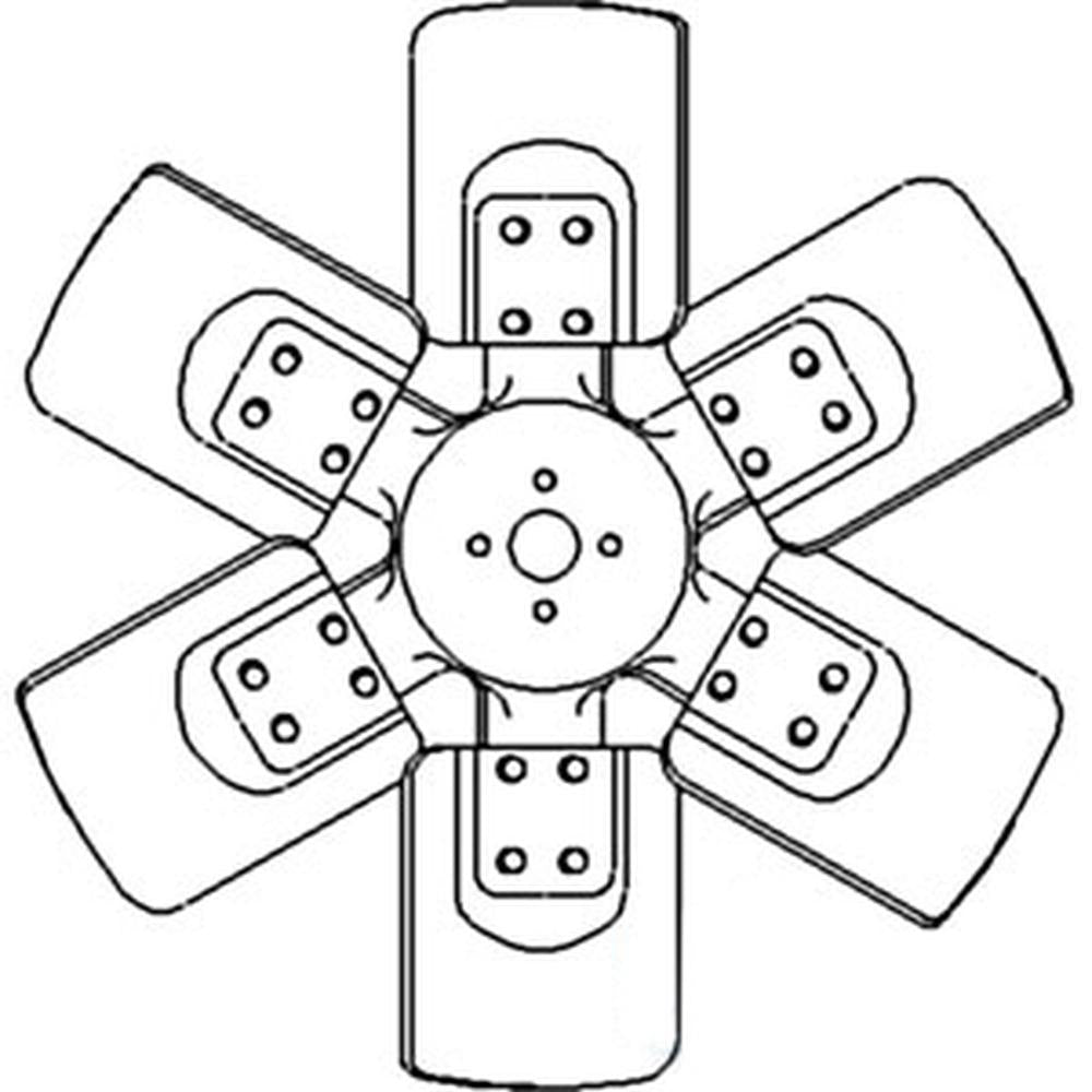 AR60401 New 6 Blade Fan 24" Fits John Deere Tractors 4430 4630