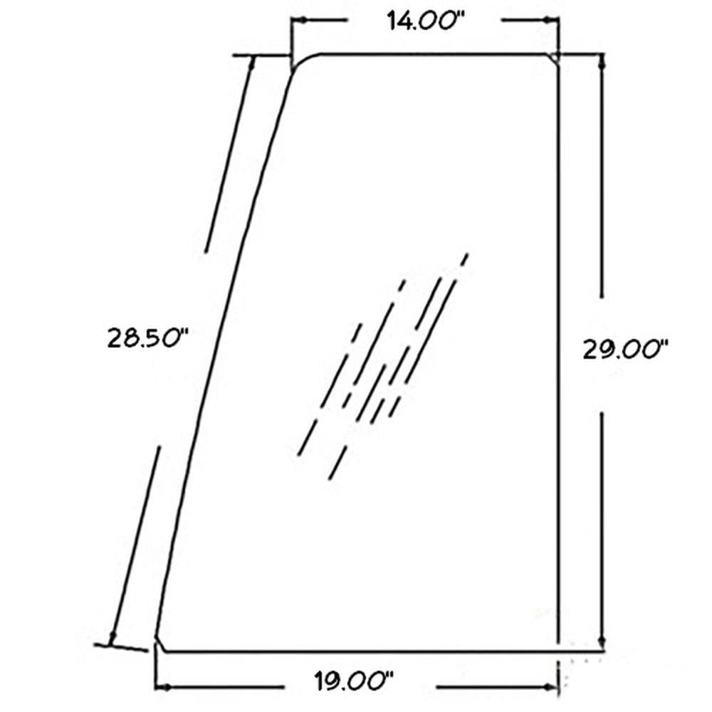 AT183083 New Upper Front Door Glass Fits John Deere 110 120 160LC 200LC 230LC +