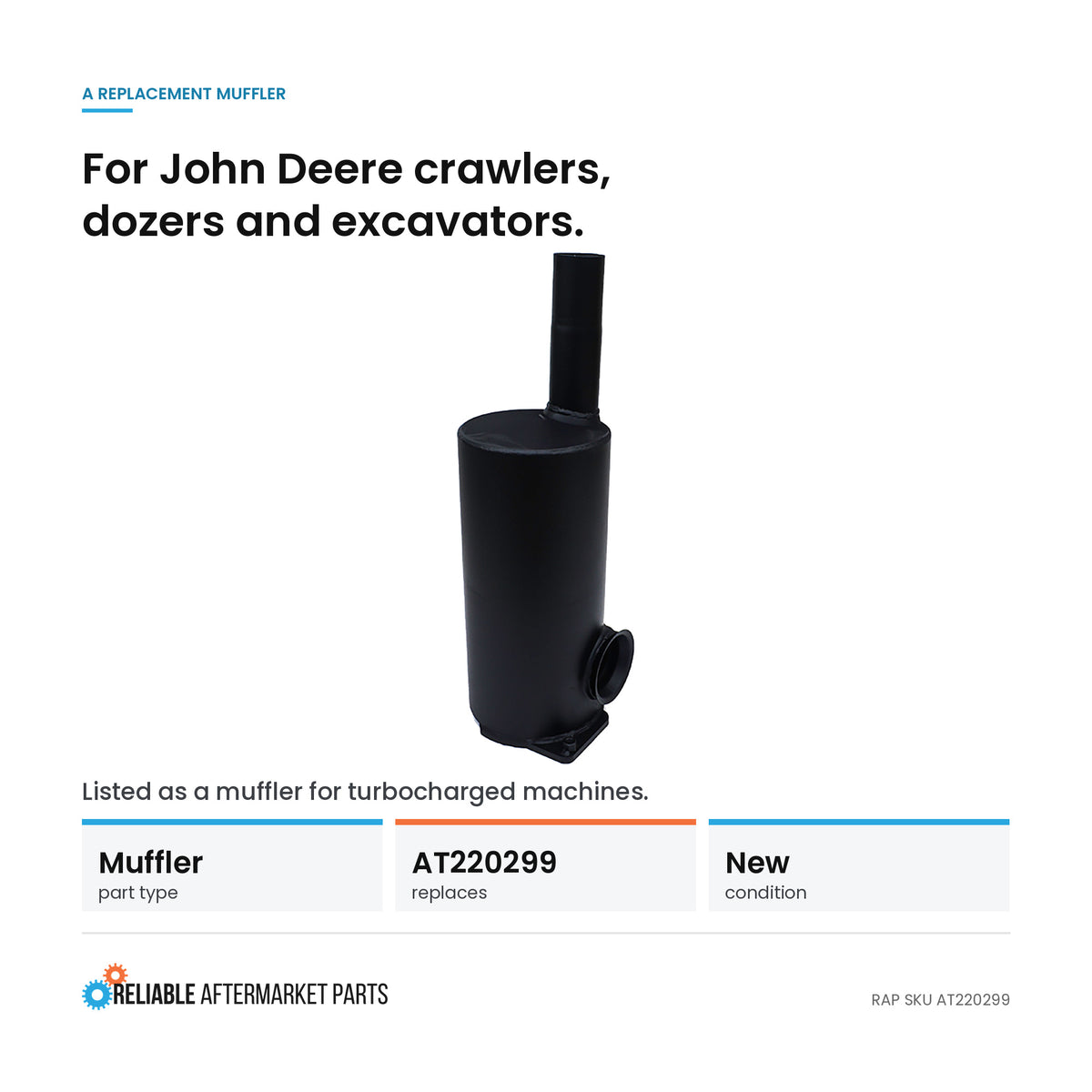 AT220299 Muffler Fits John Deere MUFFLERS