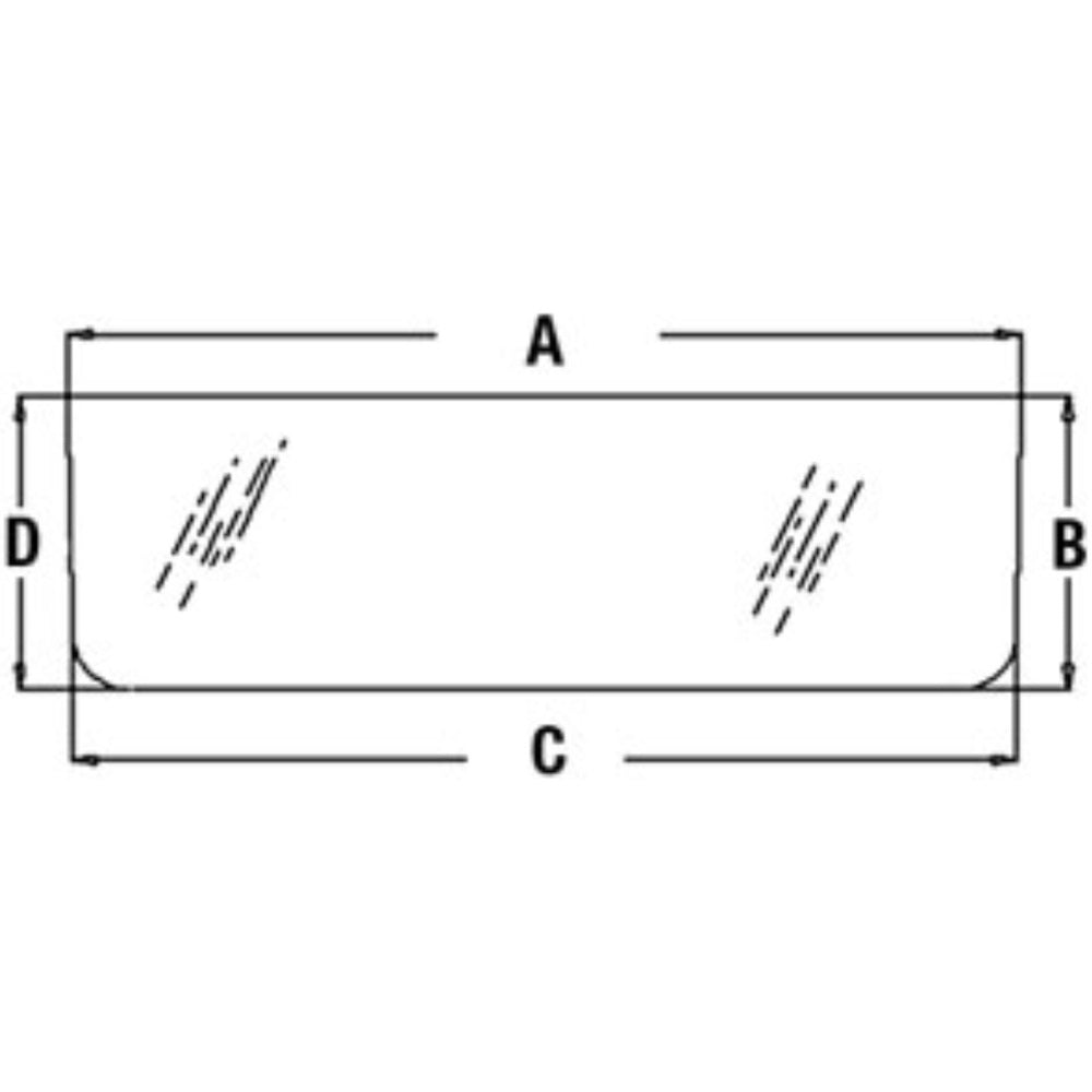 AT87527 Rear, Middle Glass - Fits John Deere