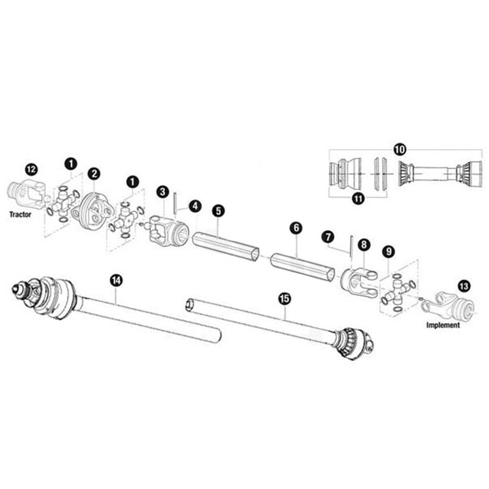 AW28296 New Rotary Cutter 63mm Outer Tube Yoke Fits John Deere