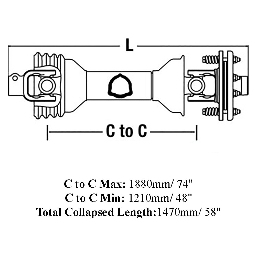 CS54816 AW27989 PTO Driveline Fits John Deere Rotary Cutter 609 709 1018 Clutch