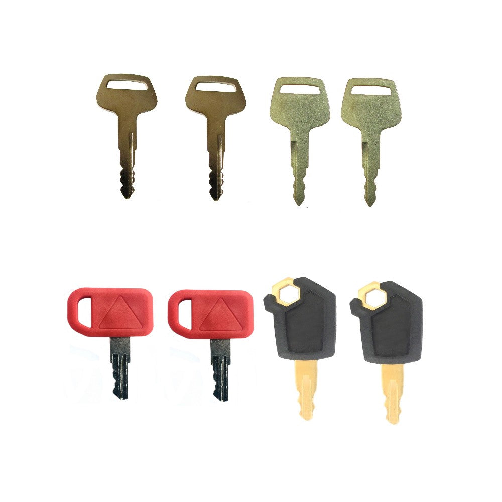 Construction Equipment 8pcs Key Set Fits John Deere Fits Komatsu & Fits CAT