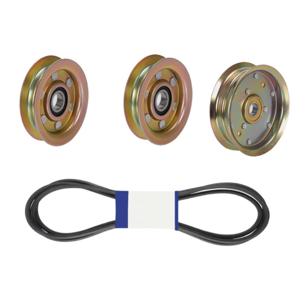 48" Belt with 3 Idler Pulleys Fits John Deere 155C L120 L130 D140 LA155 Z165