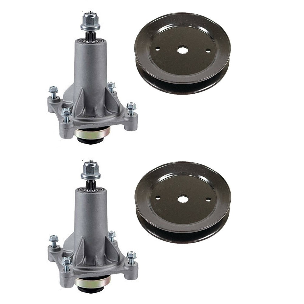 2PK Spindle Assembly 187292 w/ Pulley 153535 Fits Husqvarna 532 42" 48" Deck