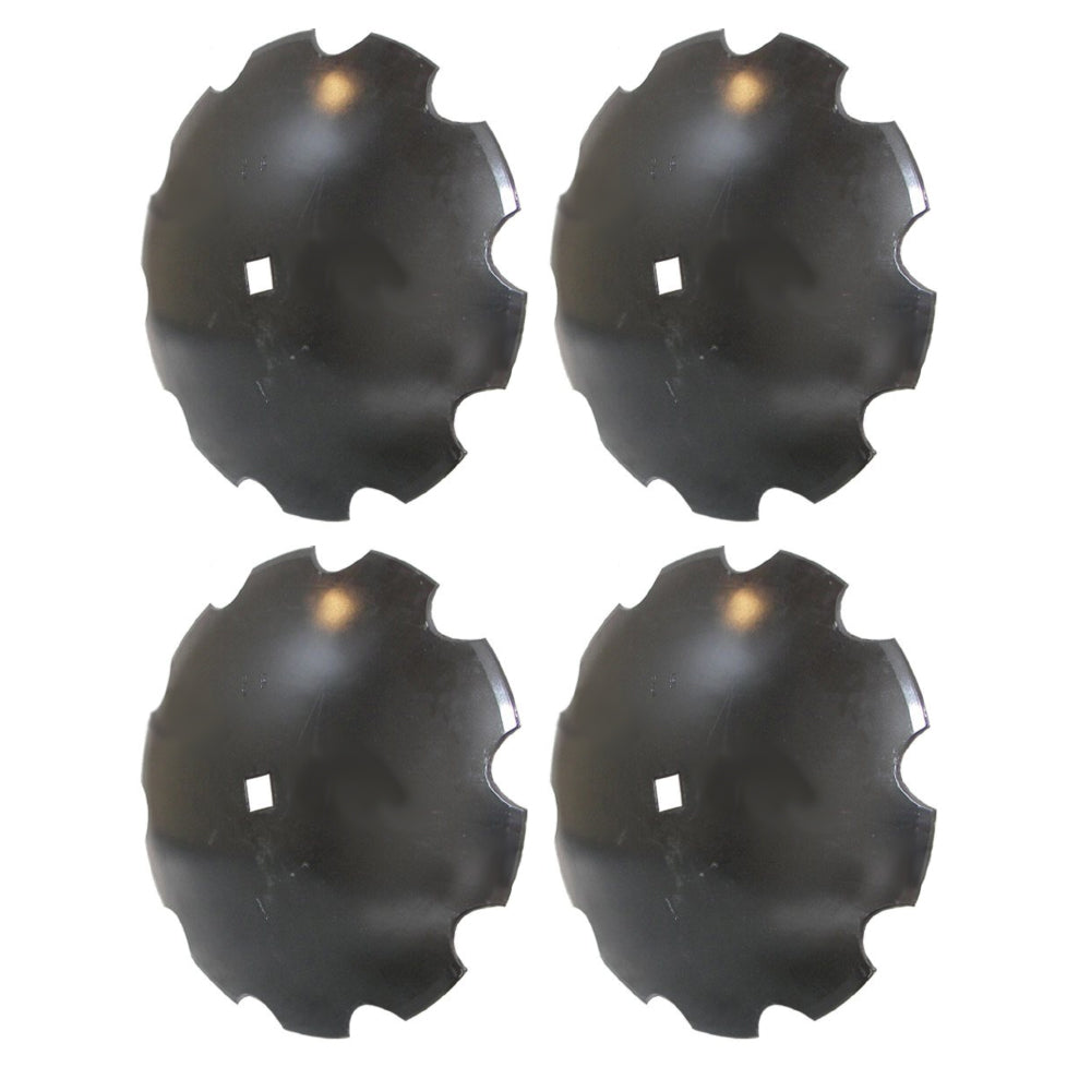 4 Pack Disc Harrow Blade 20" Notched Fits 1 1/8" Square Axle Fits Many Brands