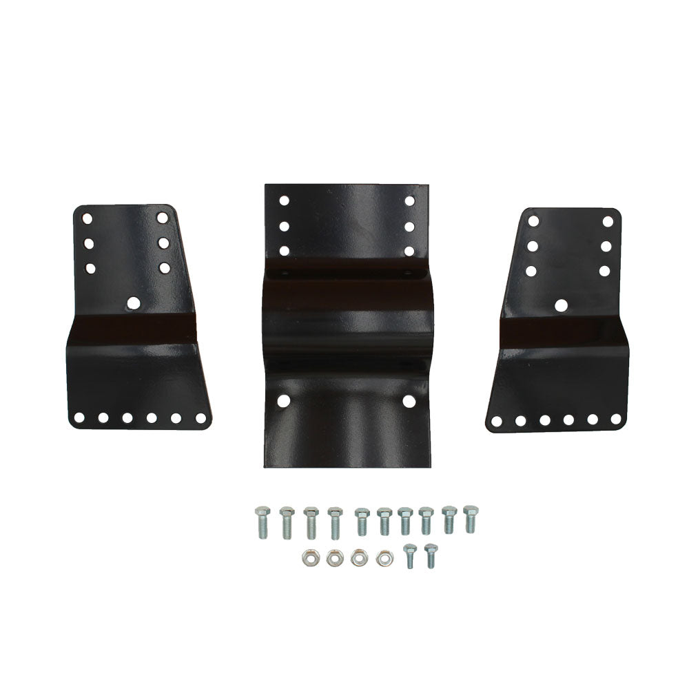 3-Piece Black & White Tractor Seat Deluxe Cushion & Back (Brackets Included) Fit