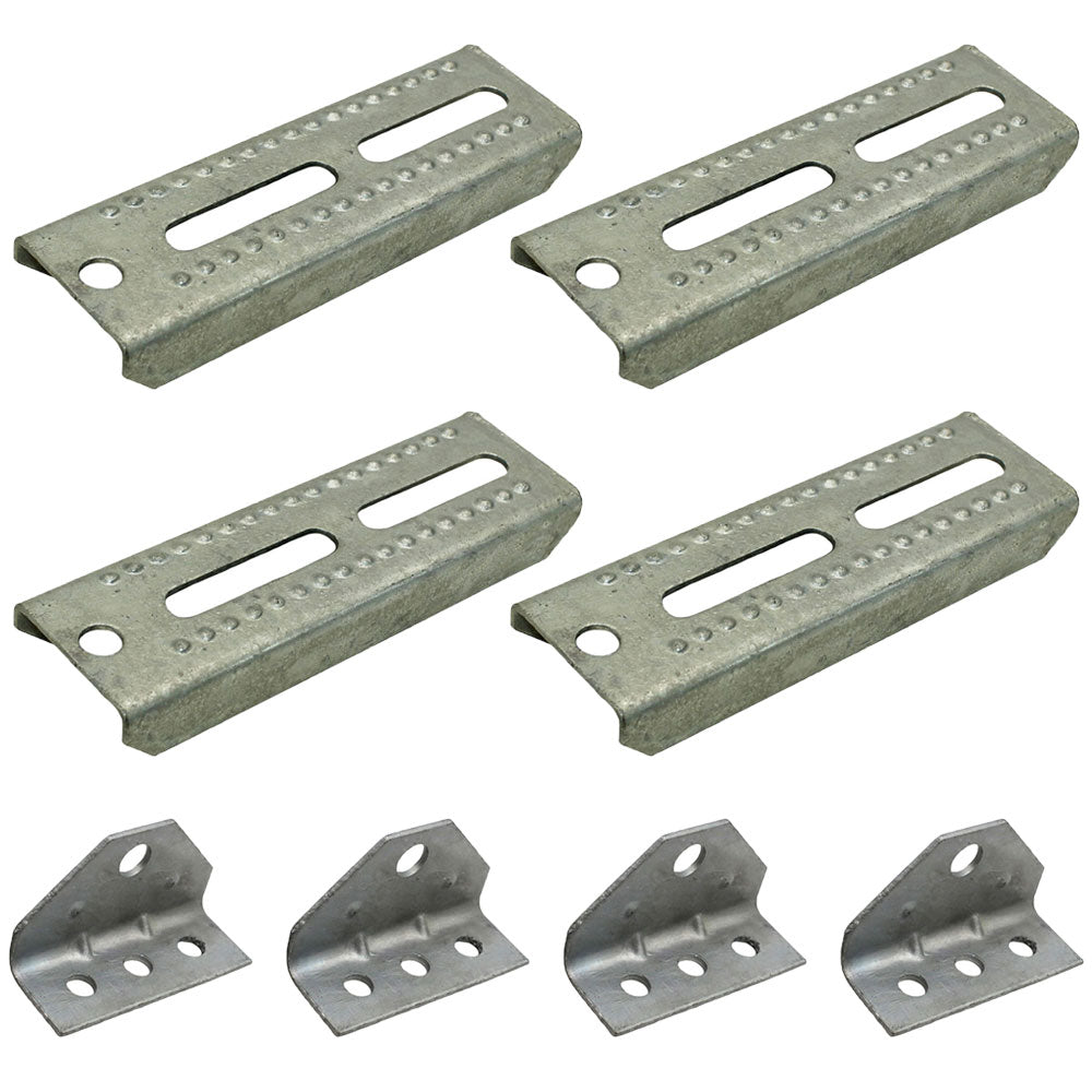 (4)- 8" Boat Trailer Swivel Top Bunk Board Brackets Bolster Galvanized NEW