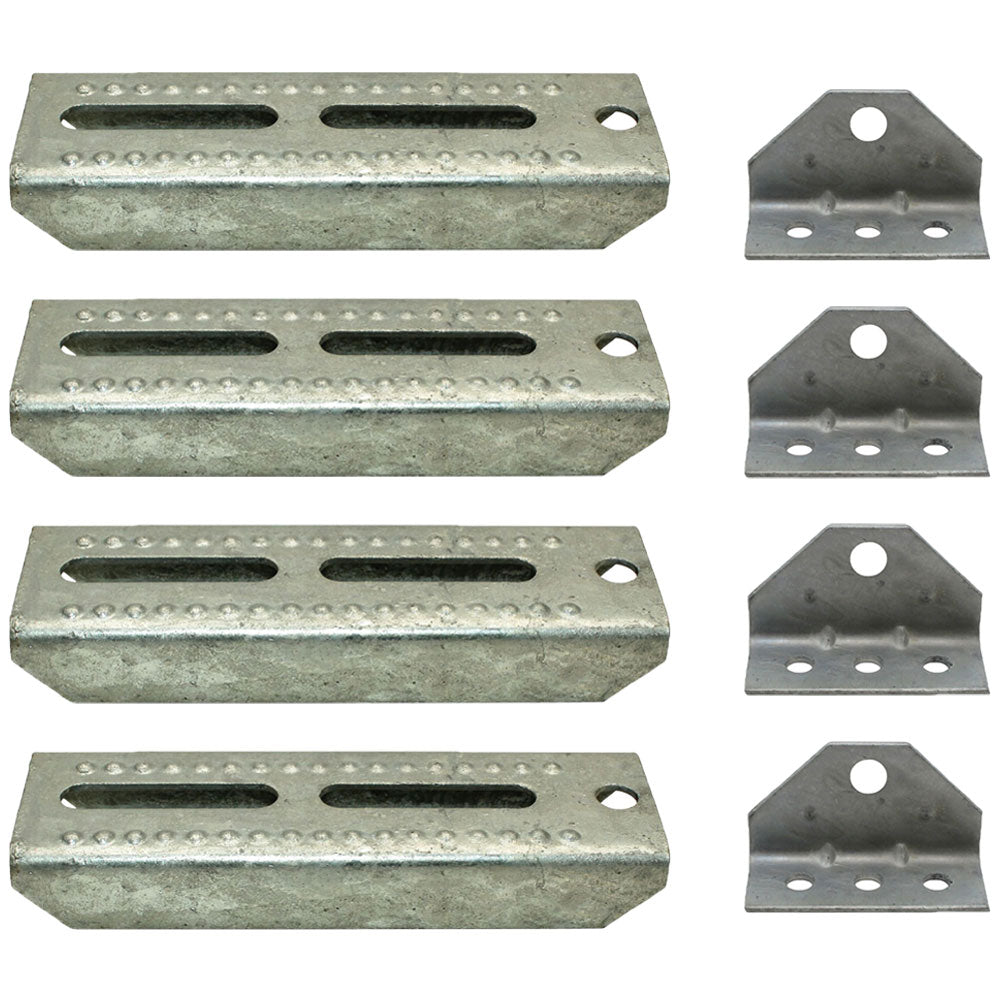 (4) Pontoon Boat Trailer 8" Bolster Bunk Board Adjustable Swivel Bracket Kits