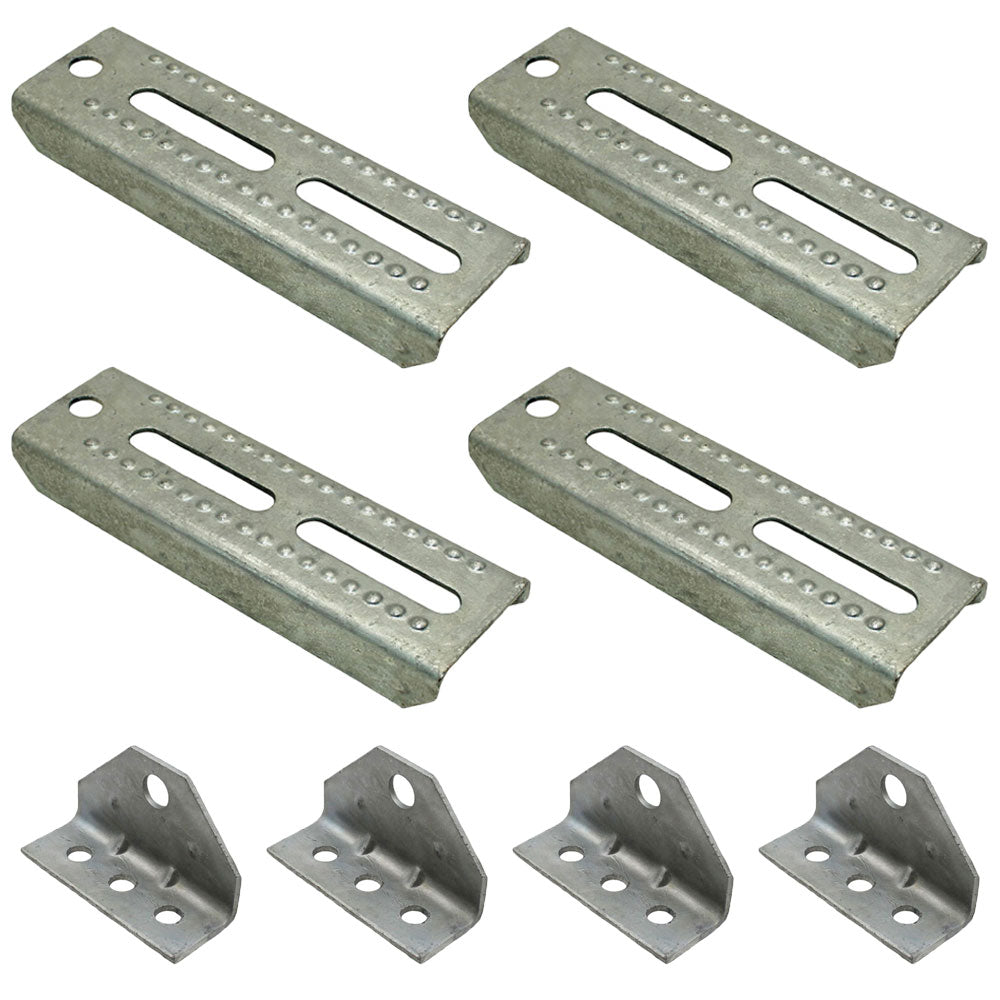 (4)- 8" Boat Trailer Swivel Top Bunk Board Brackets Bolster Galvanized NEW