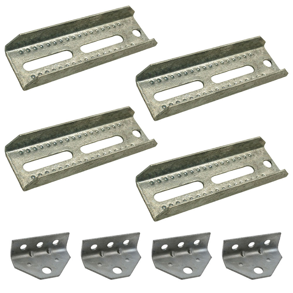 (4) Pontoon Boat Trailer 8" Bolster Bunk Board Adjustable Swivel Bracket Kits