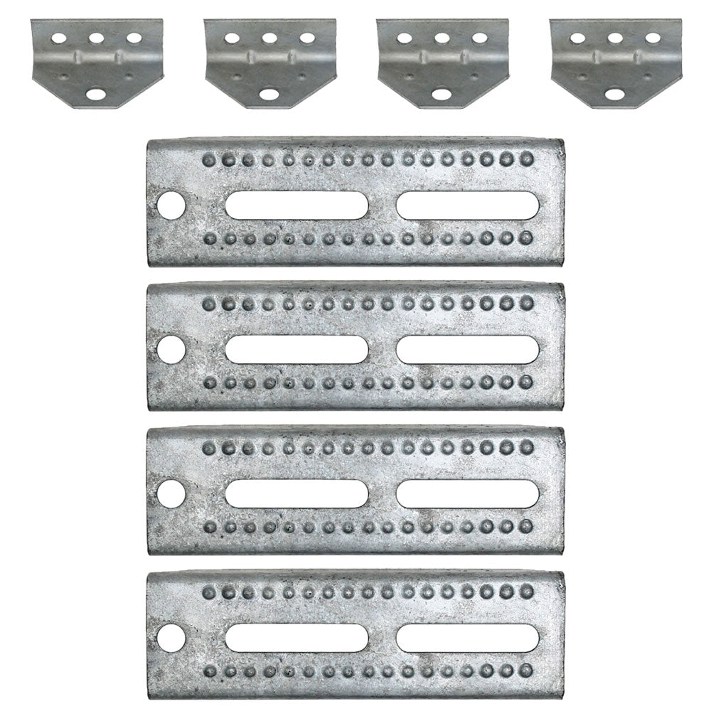 (4) Pontoon Boat Trailer 8" Bolster Bunk Board Adjustable Swivel Bracket Kits