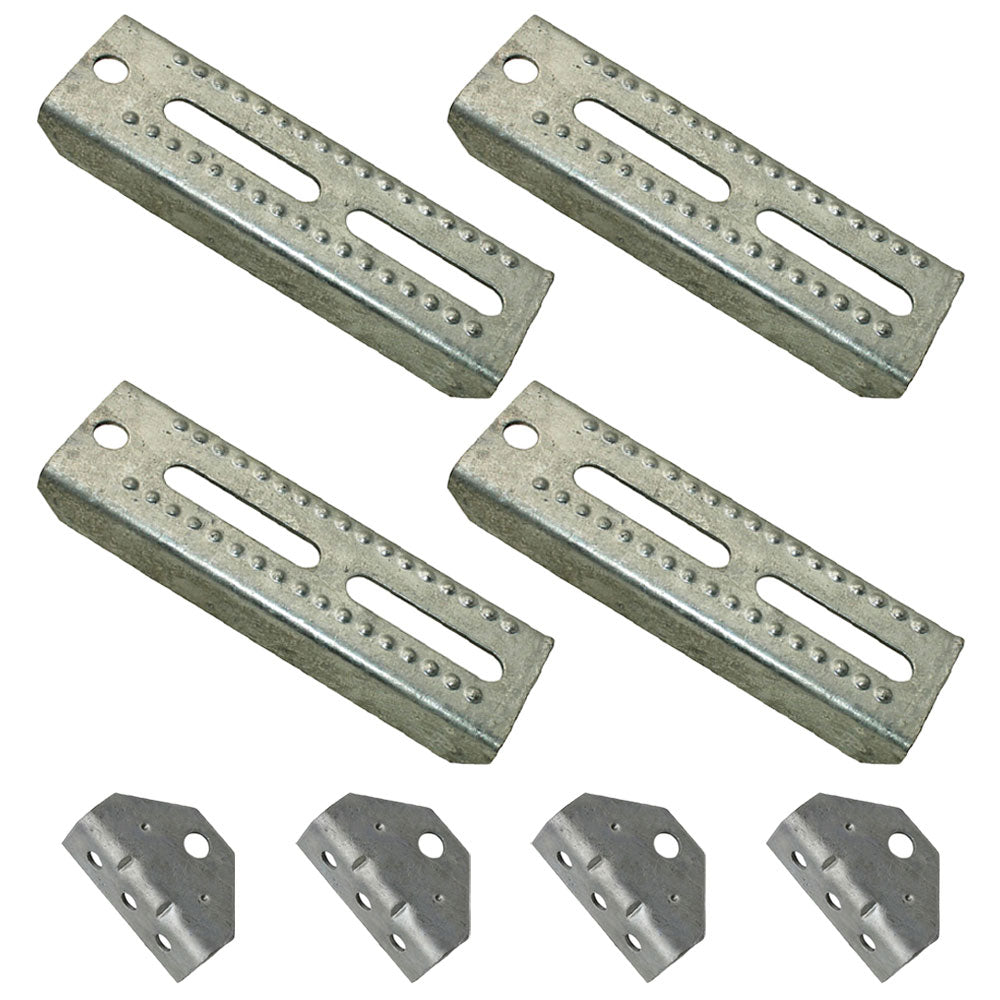 (4)- 8" Boat Trailer Swivel Top Bunk Board Brackets Bolster Galvanized NEW