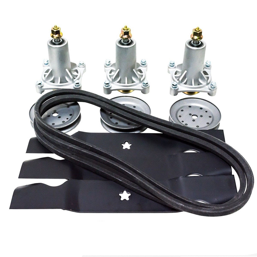 Rebuild Kit Fits Husqvarna 54" Deck Mower LGT2654 Spindles Blades Pulleys 196103