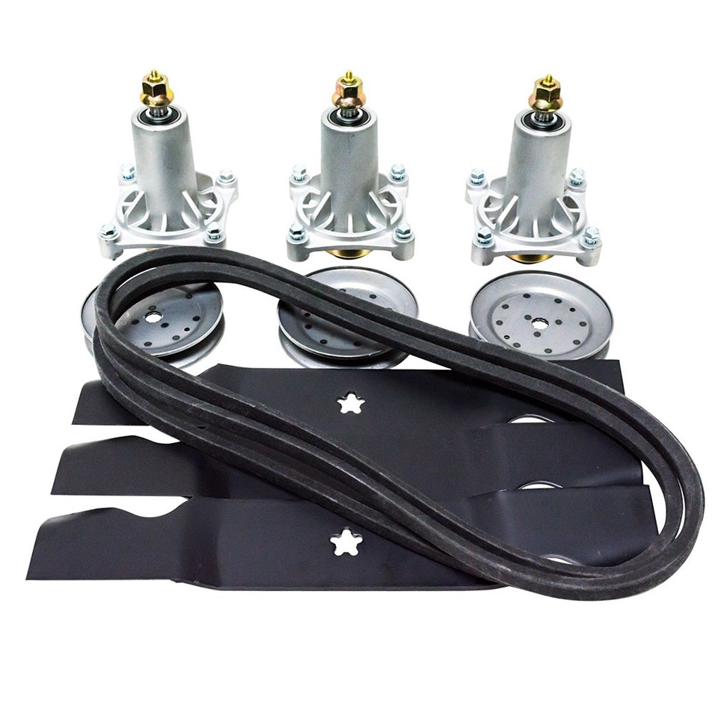 54" Lawn Tractor Mower Deck Rebuild Kit Spindles Blades Fits Husqvarna LGT2554