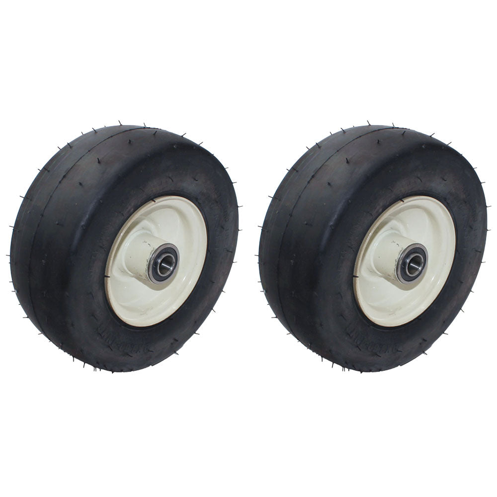 Two 9x3.50x4 Deck Caster Wheel Tire Assemblies Fits Grasshopper Mower Decks