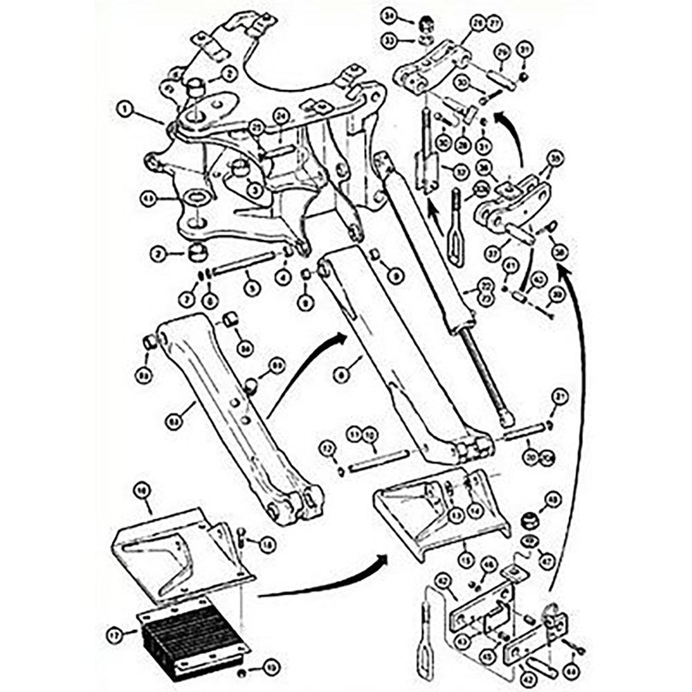 G101180 Stabilizer Cylinder, R/H Fits Case 580B, 580C BACKHOE