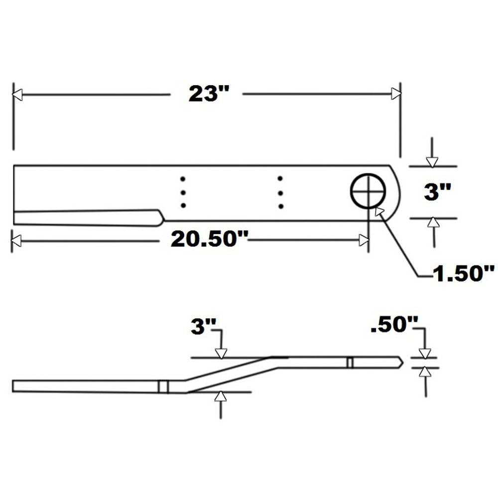 C49A Rotary Cutter 3" x 23" CCW Blade for Hardee 52LT 60LT 60LTO 66LT 72LT