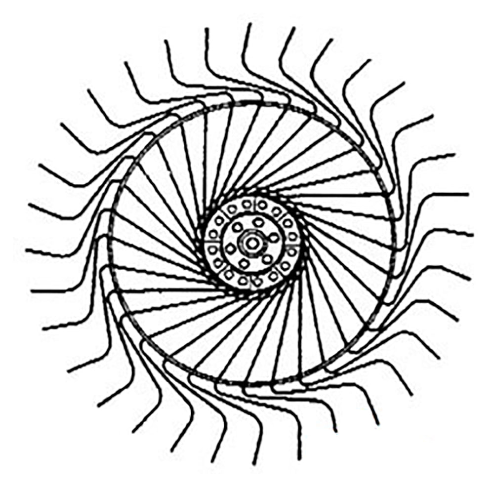 Complete Rake Wheel - RH Fits BUSH HOG Replaces 90095347