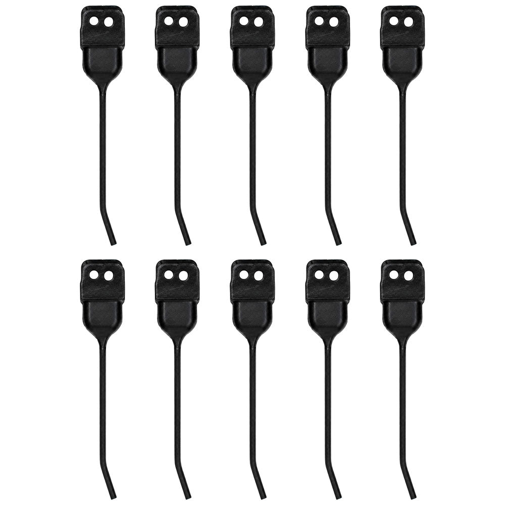 Pack of 10 Rubber Mount Rake Teeth 7" Tine x 1.625" Yoke Opening x 3/8" Holes
