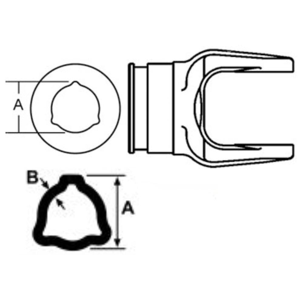 Outer Tube Yoke Fits Ford/New Holland Replaces 274236