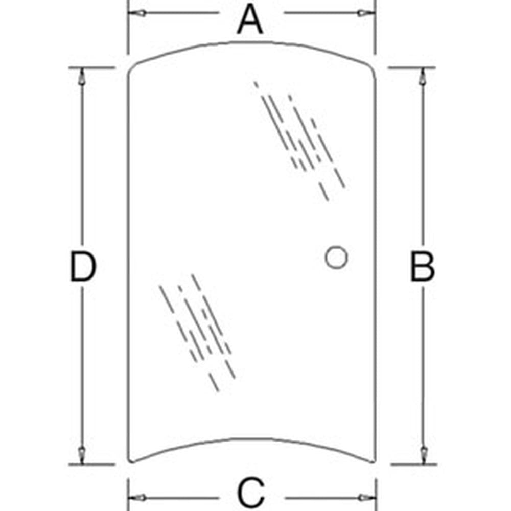 RH Side Glass Fits Kubota Models 3C581-70540