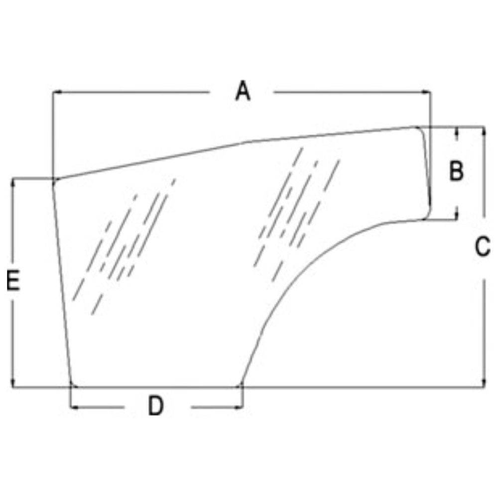 T1155-70672 RH Door Glass Fits Kubota Tractor L3240 L3430 L3540 L3940 L4240 +