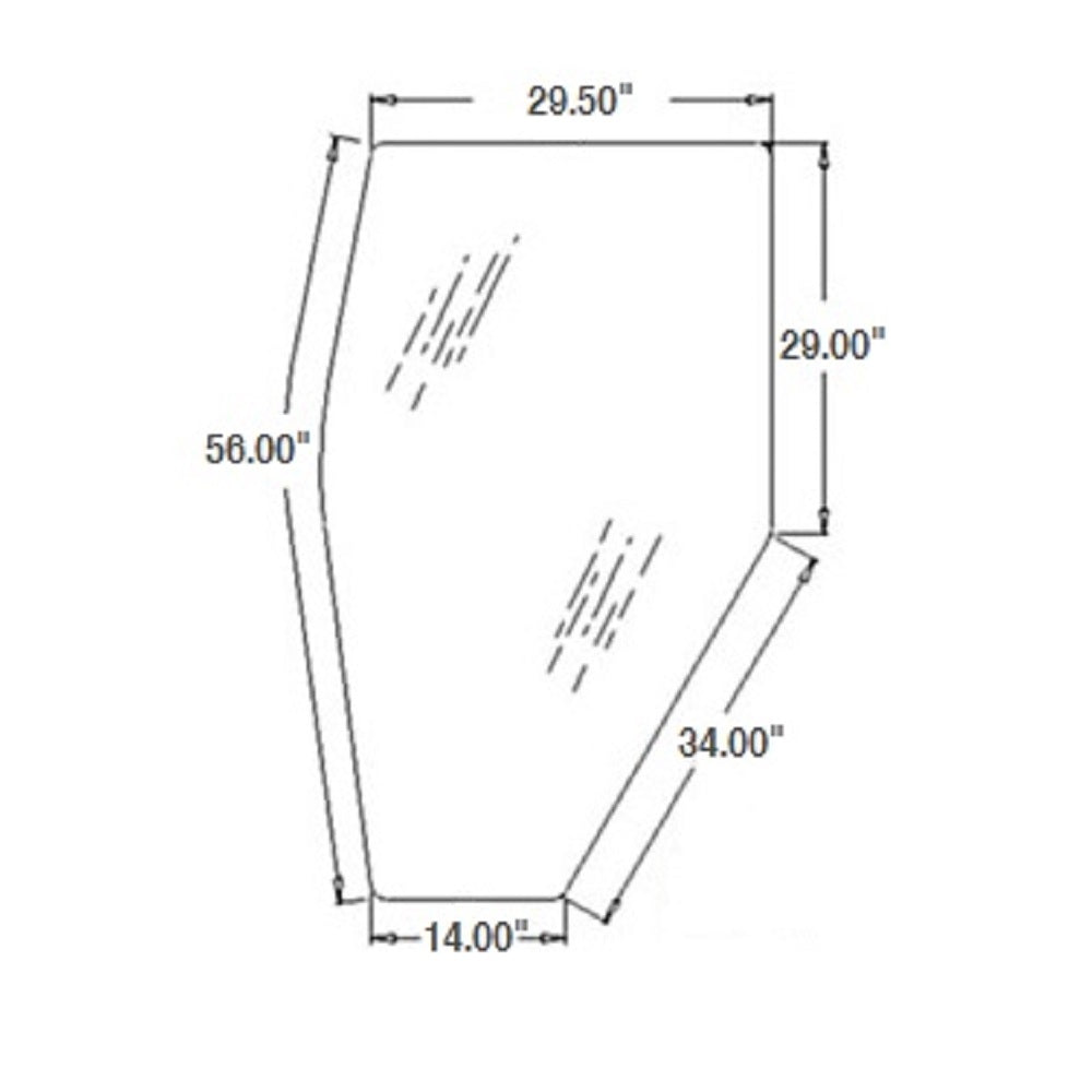 New Cab Glass - LH Door Tinted Fits Kubota 3A751-70770 123201