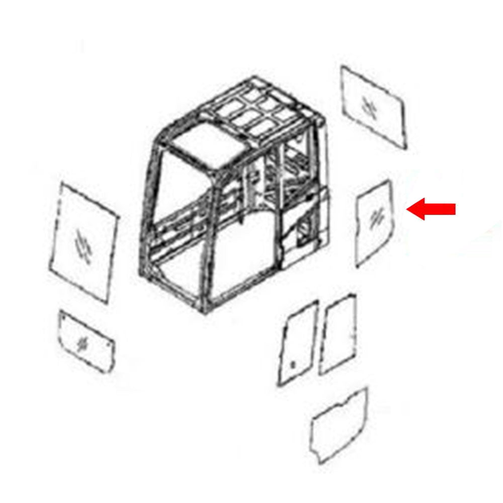 Left Hand Rear Glass Fits Komatsu Replaces 20Y-53-11241